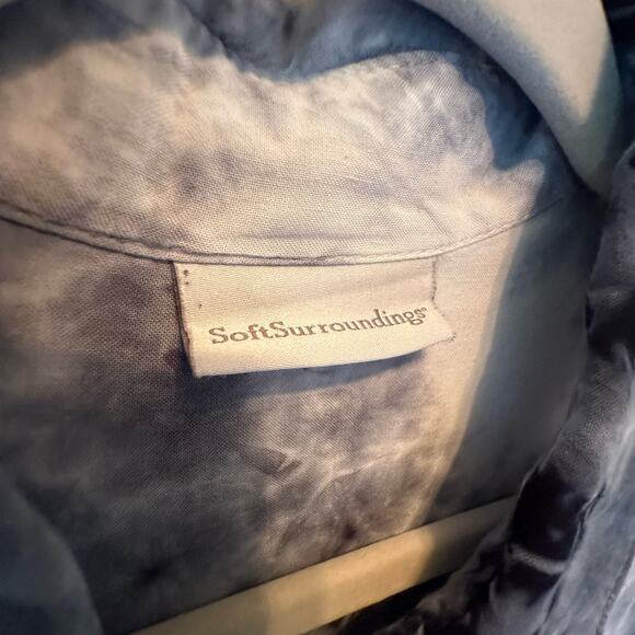 Soft Surroundings | Size L Long Sleeve Button Up Tie Dye Shirt Oyster Buttons - Picture 5 of 10